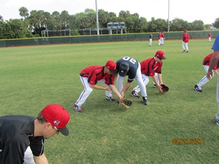 Bucky Dent working with 3B Kevin Nemeth's form