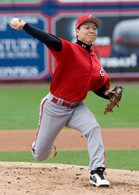 Matt Fitch throws in a pitch against a Freedom batter during Easton's 7-3 win over Freedom Friday night at Coca-Cola Park. (DOUGLAS KILPATRICK / SPECIAL TO THE MORNING CALL /May 2, 2014)