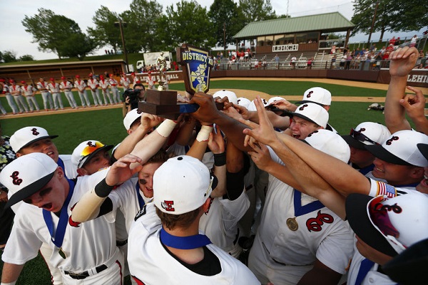 Photo courtesy of Saed Hindash | For lehighvalleylive.com. Easton Area High School baseball players celebrate after wining the District 11 AAAA baseball final on, June 1, 2016, at Lehigh University's Legacy Park.